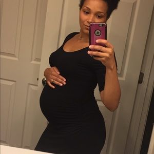 Floor length casual maternity dress